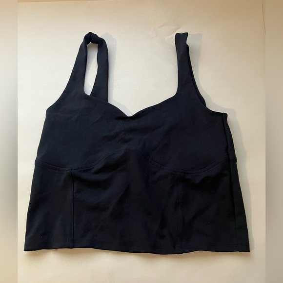 Abercrombie & Fitch Soft A&F Collection Sweetheart Cropped Tank Top Black‎ Sz S - Picture 1 of 6